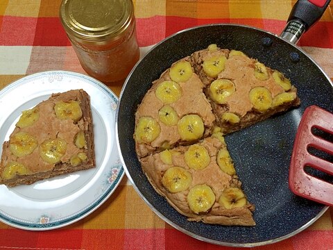 HM簡単◎ヘルシーココアバナナケーキ♡スキレット風